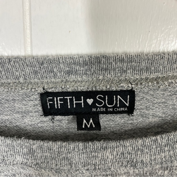 Fifth Sun Gray Champagne Now Resolutions Later Long Sleeve Top Medium - Picture 4 of 4